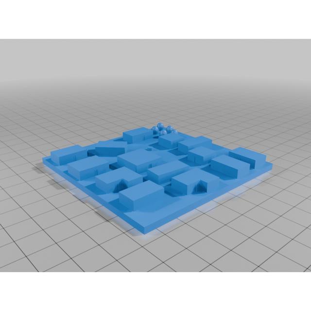 Desert Village 80x80 3mm base in 3mm Scale 3D model thumbnail