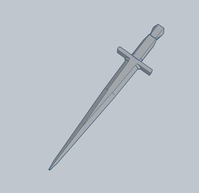 Dummy 13 Dagger 3D model thumbnail
