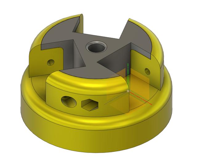Foil-Drive 3 blades propeller hub 3D model thumbnail