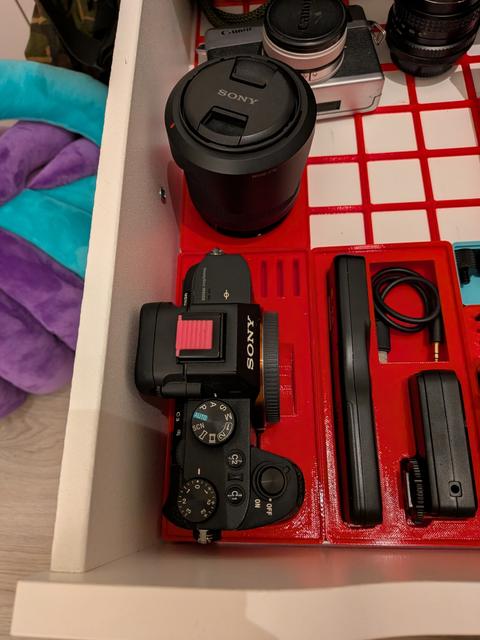 Sony A7ii Gridfinity Holder Centered 3D model thumbnail