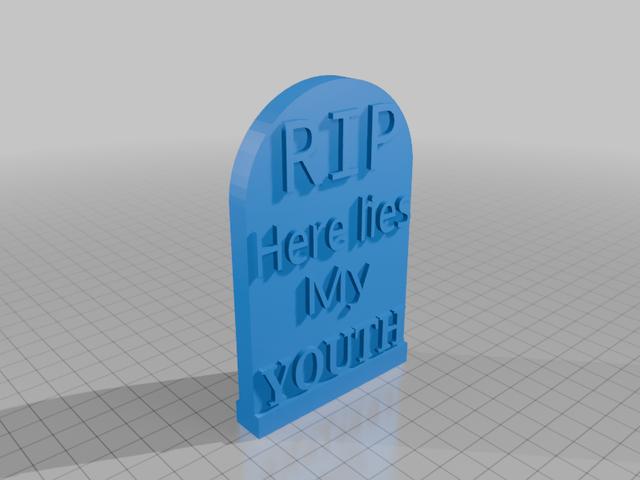 Here lies my youth headstone 3D model thumbnail