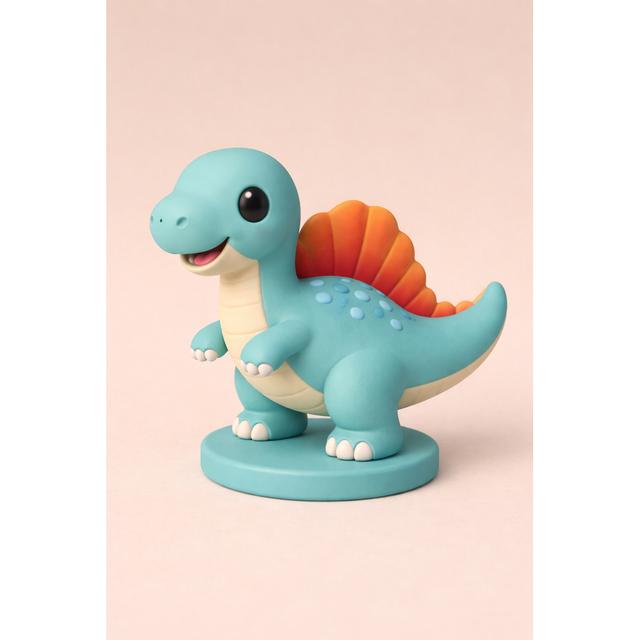 Dinosaur Cake Topper STL – Cute Birthday Decoration 3D model thumbnail