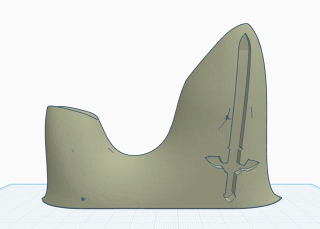 12-Hole Playable Ocarina Custom Master Sword Stand and Normal Stand stl 3D model thumbnail