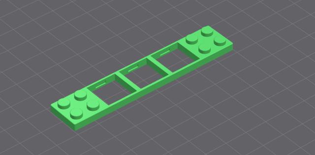 LEGO 2x10 Plate with Cherry MX Cutouts 3D model thumbnail
