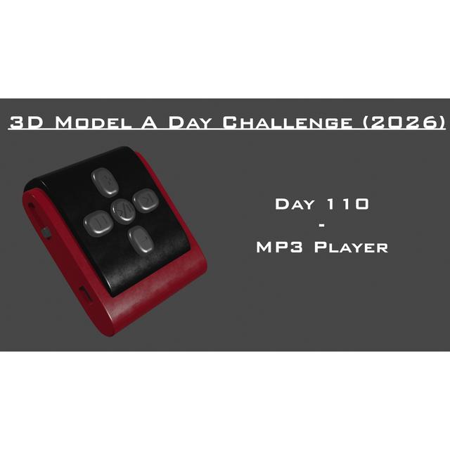 Model A Day Challenge - Day 110 - MP3 Player 3D model thumbnail