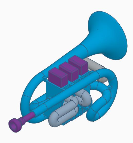 ExperiMental Rectangle Trumpet 13  (Obsolete, see the newer one!) 3D model thumbnail