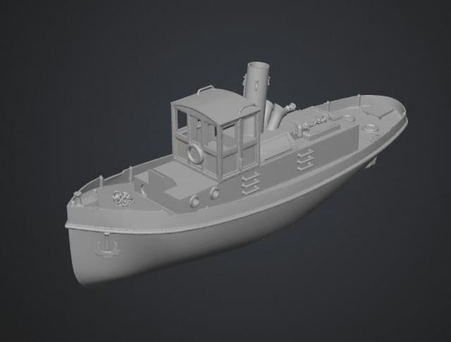 Classic Wooden Tugboat 3D model thumbnail