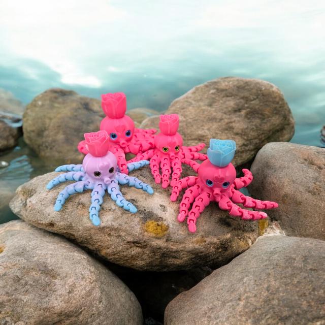 Cute Lovely Octopus Valentine - 6mm + 8mm glass eye compatible 3D model thumbnail