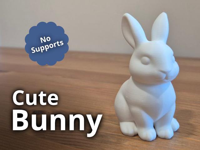 Cute Easter Bunny - No Supports 3D model thumbnail