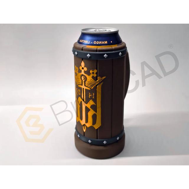 Wooden Barrel Razor & Can Holder 3D model thumbnail