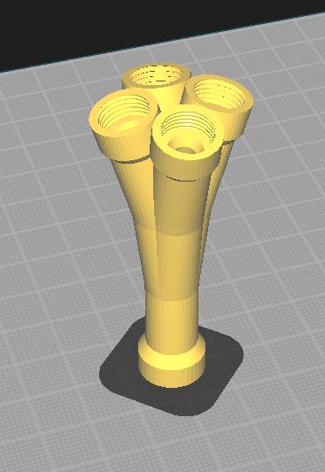 Fixed PC4 M10 4 Way Splitter 3D model thumbnail