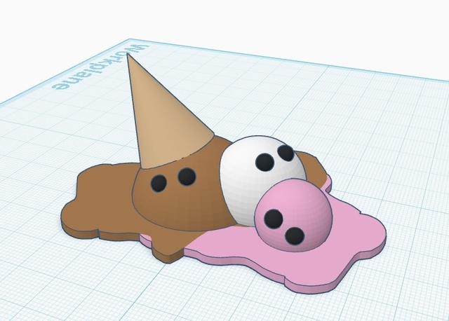 Melty Icecream 3D model thumbnail