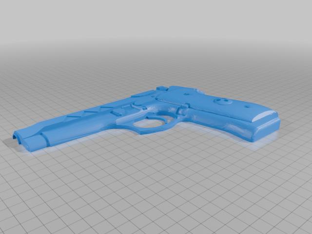 death the kid pistol print flat no supports 3D model thumbnail