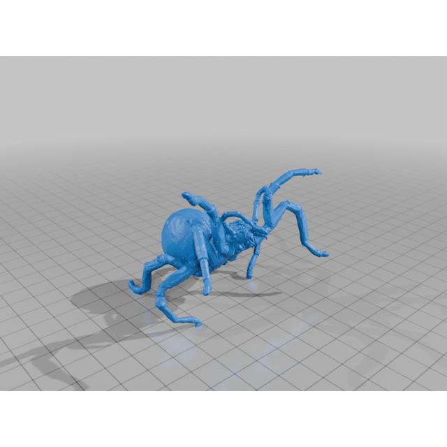 Ancient Spider Demon with a victim and an opponent 3D model thumbnail