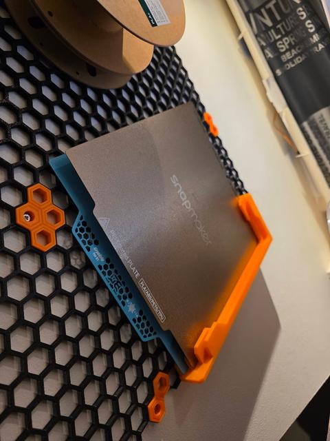 HSW Snapmaker U1 build plate holder Honeycomb storage wall 3D model thumbnail