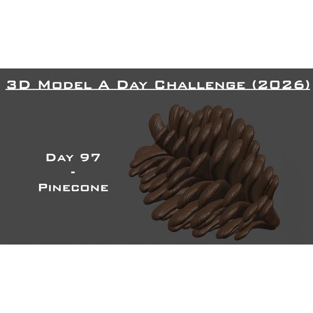 Model A Day Challenge - Day 97 - Pinecone 3D model thumbnail