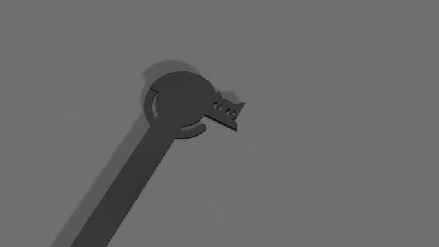 Cat bookmark with long strip 3D model thumbnail