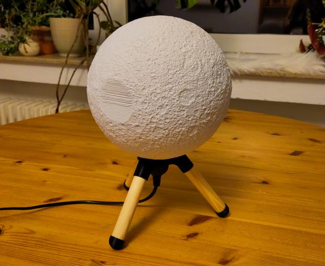 Moon lamp wooden base feet 3D model thumbnail