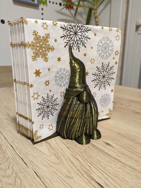 Gnome napkin stand REMIX 4cm width / Zwerg Wichtel Kobold Serviettenständer 3D model thumbnail
