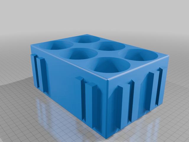 spuitbussen houder 70mm x 6 stuks modulair dus in elkaar klikbaar 3D model thumbnail