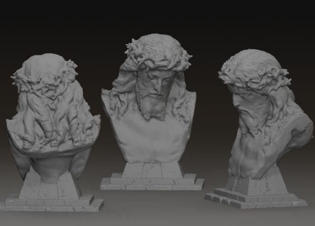 Jesus Christ - Easter bust 3D model thumbnail