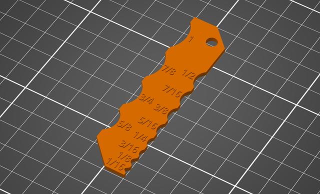 Fillet Radius Finder (Inner) - Design Reference Ruler 1/16 to 1 inch (remix) 3D model thumbnail