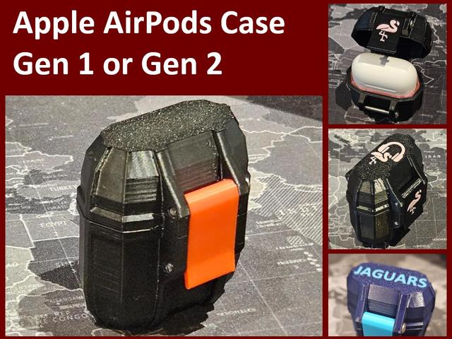 Rugged AirPods Gen 1 & 2 Case 3D model thumbnail