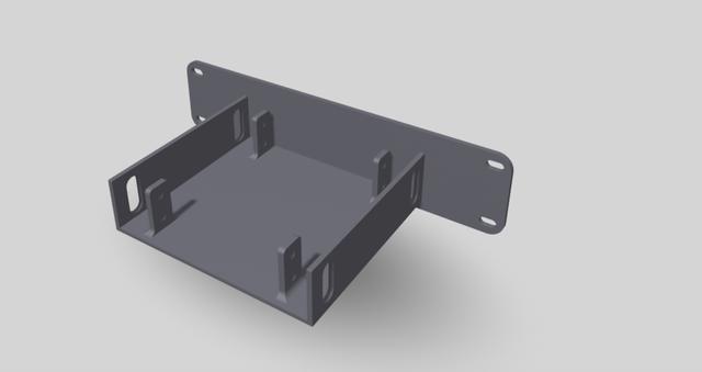 Double SSD Mount for Mini Server Rack 3D model thumbnail