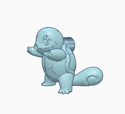 Squirtle toothpaste dispenser 3D model thumbnail