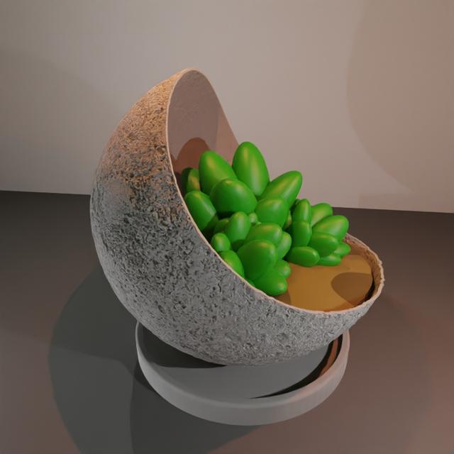 Real Moon Planter 3D model thumbnail