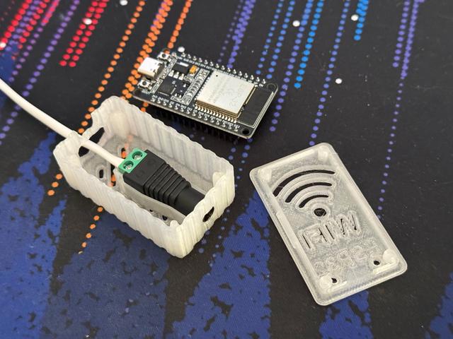 ESP32 & WLED case w/ DC jack and wire port 3D model thumbnail