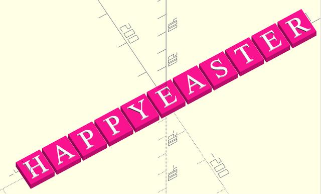Happy Easter Letters Decor 3D model thumbnail