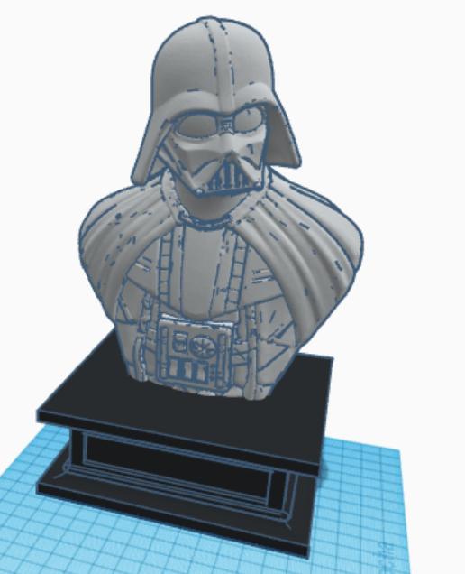Darth Vader Bust with Pedestal 3D model thumbnail