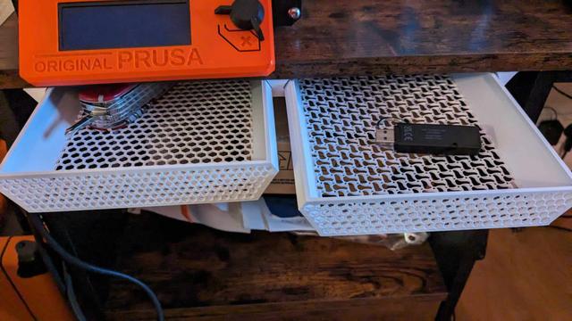 Under Desk Drawer - hex grid version 3D model thumbnail