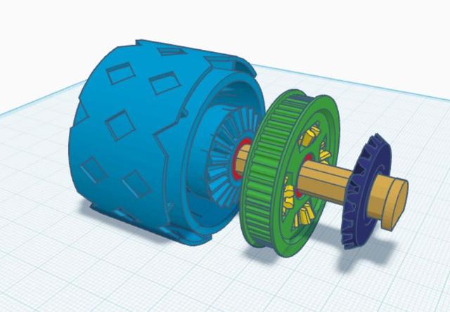 OpenRC F1  Differential with Belt Pulley 3D model thumbnail