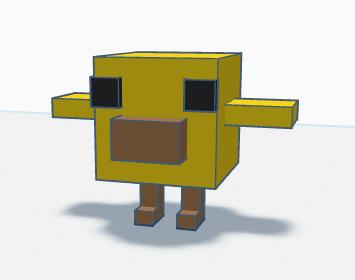 Minecraft Style Chick – STL & OBJ – 3D Print Model 3D model thumbnail