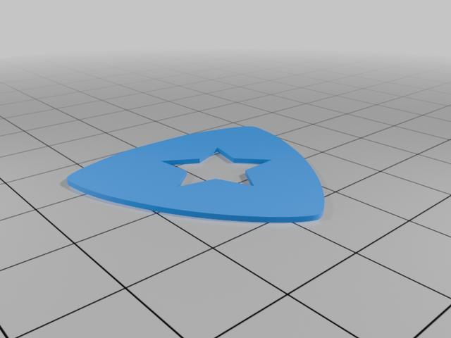 3 sided guitar pick 3D model thumbnail