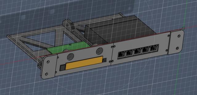 1U Mini Lab Rack Mount for TL-SG105E and TL-WR841N 3D model thumbnail