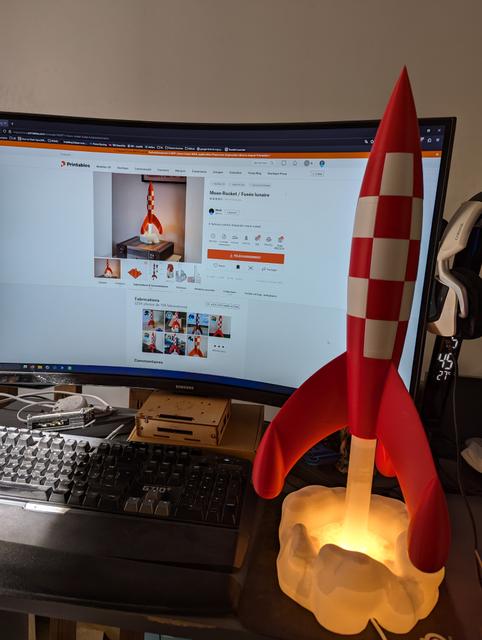 Moon Rocket / Fusée lunaire - Led Lamp Kit 001 3D model thumbnail