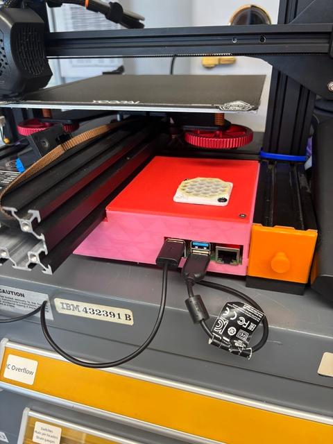 Ender 3 / V2 Under-Bed Raspberry Pi 4 + Relay + Buck Converter Enclosure (Modular Shelf) 3D model thumbnail