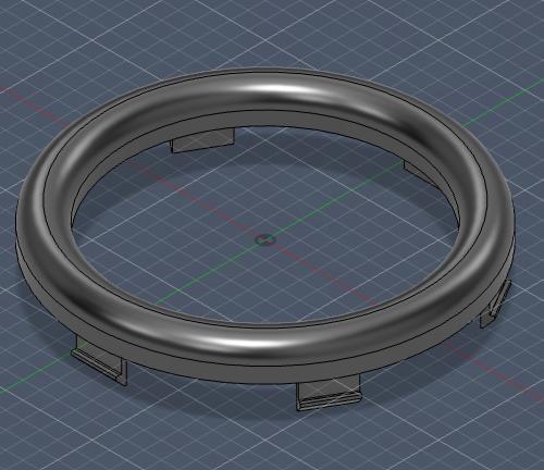 R50 R53 Mini Cooper Rear cup holder ring 3D model thumbnail