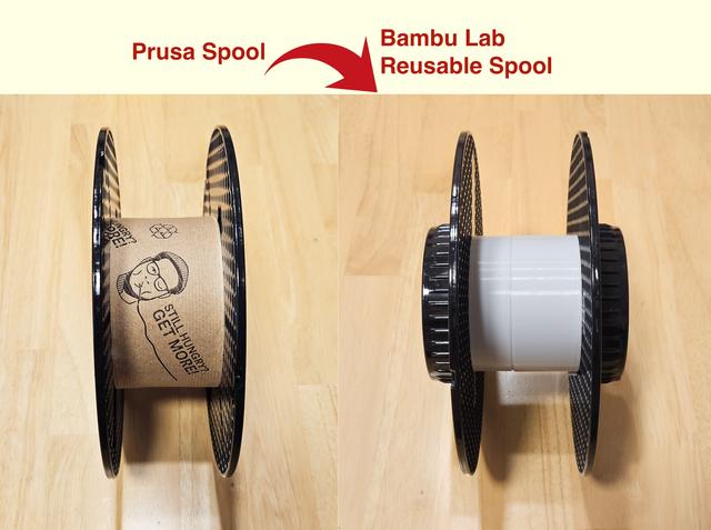 Prusa to Bambu Lab Reusable Spool Adapter 3D model thumbnail
