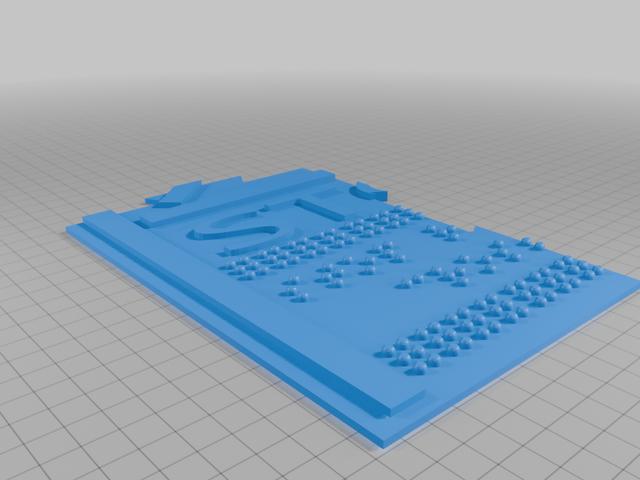 TRUNCATED DOME ACCESSIBLE GRADE CROSSING WITH BRAILLE MARKINGS 3D model thumbnail
