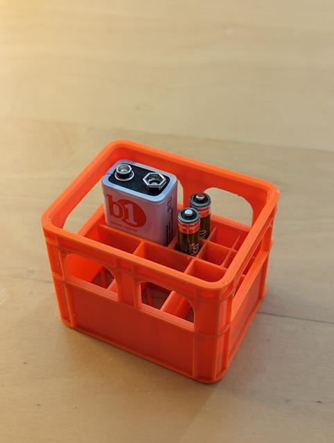 Beer crate combobox for 9V and AAAA batteries 3D model thumbnail