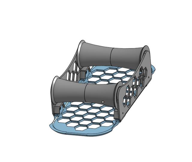 Self centering filament rollers for dry box Rubbermaid 21 cup container 3D model thumbnail