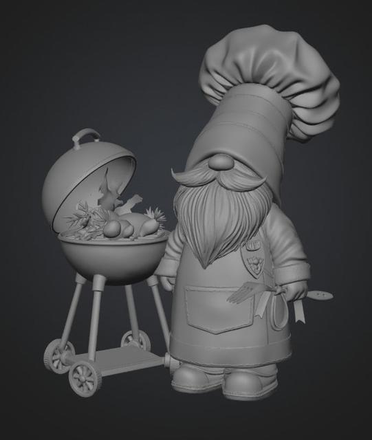 Grillmaster Gnome 3D model thumbnail