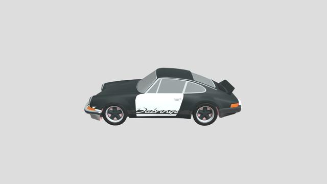 Porsche 911 RS 1973 lowpoly for 3D-printing 3D model thumbnail