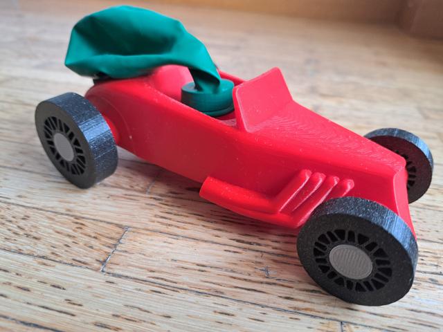 Hotrod Racer Balloon Car - No Glue version 3D model thumbnail
