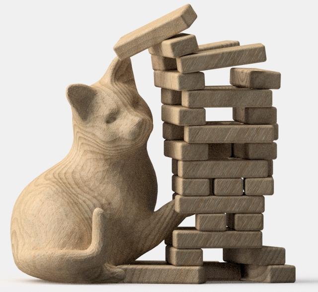 Cat Chaos: Jenga Edition 3D model thumbnail