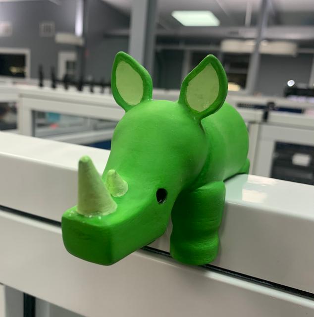 Rhino Cubicle Coat Hanger 3D model thumbnail